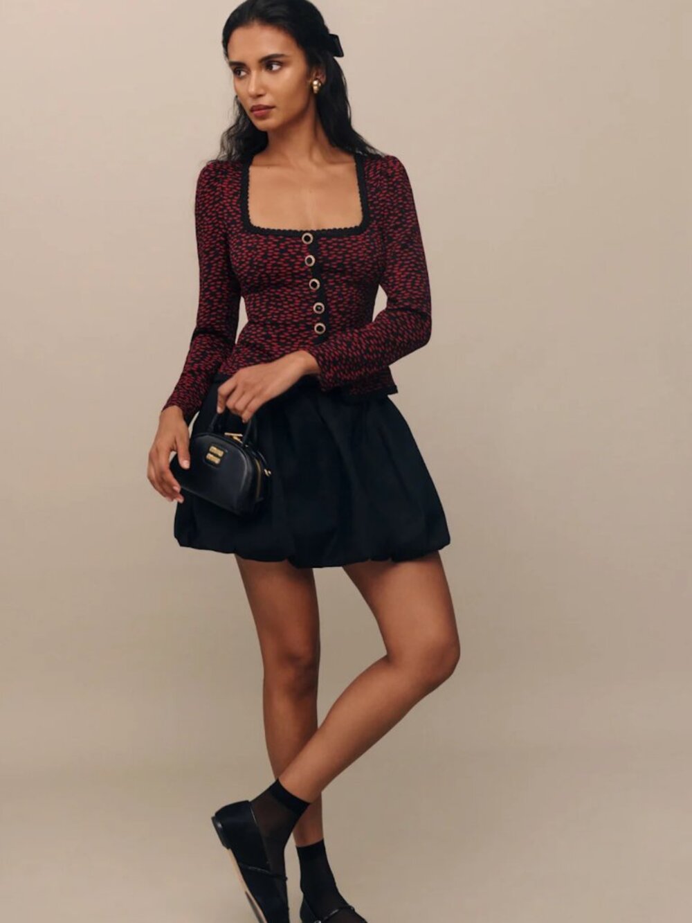 Reformation Brynn Skirt Black - Size 2